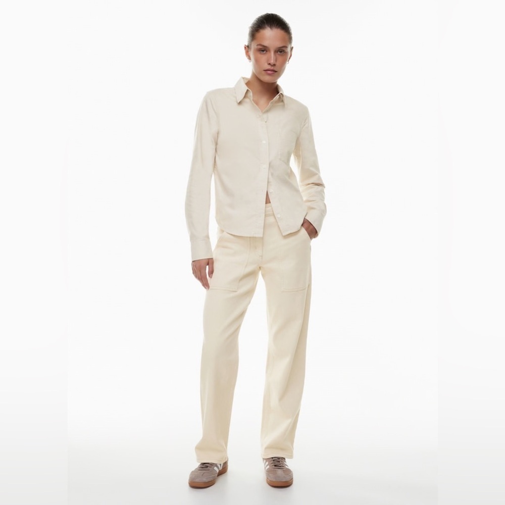 Aritzia Wilfred Free Modern Utility Cargo Relaxed Pant Light Birch Beige US 6
